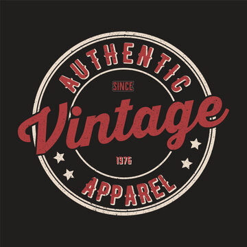 Authentic vintage apparel design since 1976 with distressed elements on dark background transparent background.png
