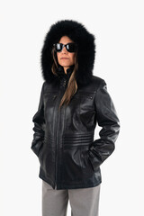 Woman Black Winter Leather Jacket