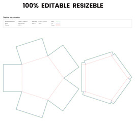 polygonal box with lid dieline template box dieline die lines packaging custom dieline  box cardboard box dieline pizza box dieline printable product packaging layout,
