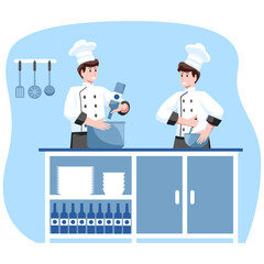 Chefs Cooking, Tasting, and Preparing Ingredients