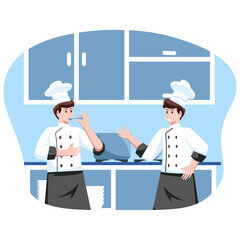 Chefs Cooking, Tasting, and Preparing Ingredients