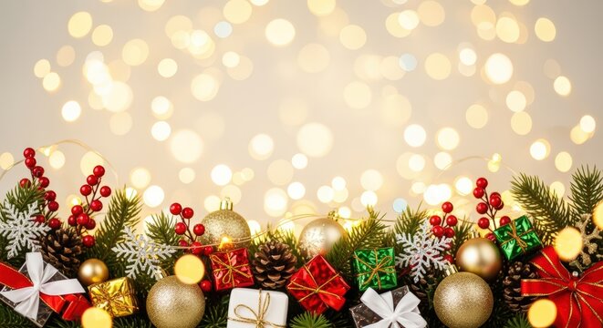 Joyful christmas gift celebration festive home holiday decor warm atmosphere close-up view embracing togetherness and cheer