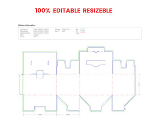 tuck end boxes back open dieline template box dieline die lines packaging custom dieline  box cardboard box dieline pizza box dieline printable product packaging layout,
