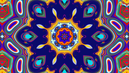 Psychedelic Sacred Geometry Mandala, Music Visualizer Background