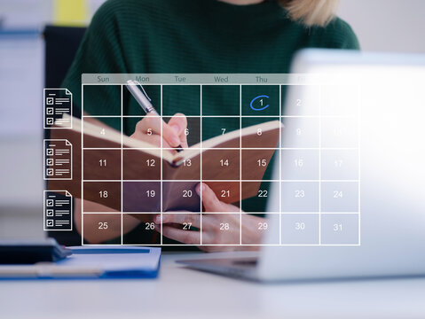 Calendar and agenda scheduling concept.