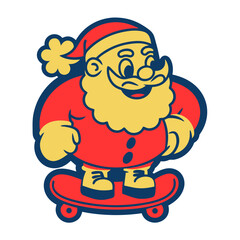 Santa Claus on a Skateboard christmas holiday