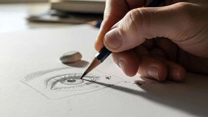 Drawing an Eye - A Detailed Sketching Process with Pencil.