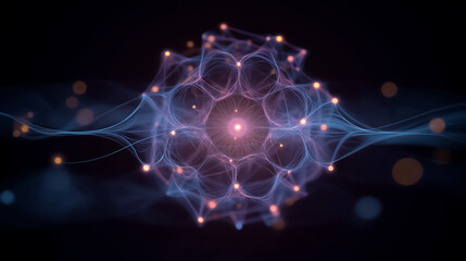 Futuristic glowing network sphere