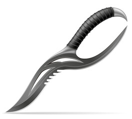 unusual original knife is a melee weapon vector illustration isolated on white background