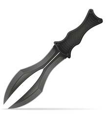 unusual original knife is a melee weapon vector illustration isolated on white background