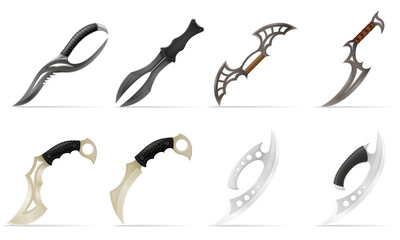 unusual original knife is a melee weapon vector illustration isolated on white background