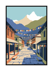 Peaceful Japanese Village Street at Dawn