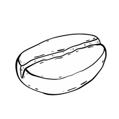 Line cartoon of coffe bean
