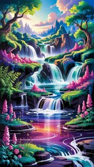 Fototapeta premium Colorful fantasy landscape