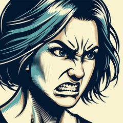 Illustration of a person's face expressing emotion