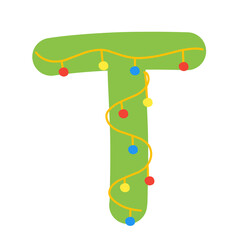 Christmas alphabet letters with lights