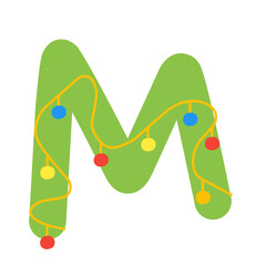 Christmas alphabet letters with lights