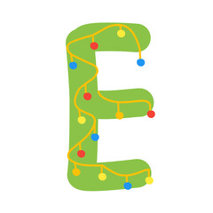 Christmas alphabet letters with lights
