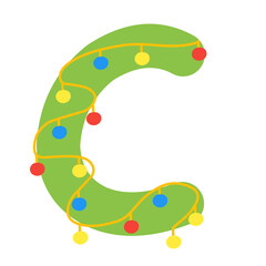 Christmas alphabet letters with lights