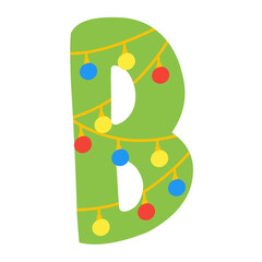 Christmas alphabet letters with lights