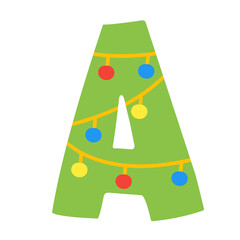 Christmas alphabet letters with lights