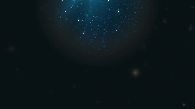 Blue Particle Falling Background with particle glitter and elegant lights for your text , awards , cosmetic, films and cinematic in scene.