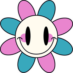 Groovy Smiling Flower