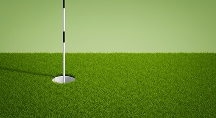 Obraz premium Golf Ball Near Hole On Green Course Sport Precision