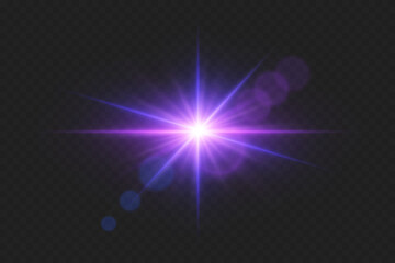 Magic flash of star and light. An explosion of glitter and lens.