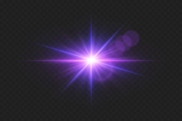 Magic flash of star and light. An explosion of glitter and lens.