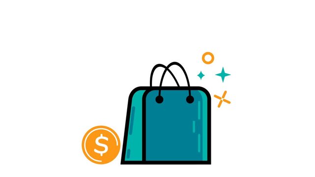 Shopping vector animation illustration, for a shopping content animation.