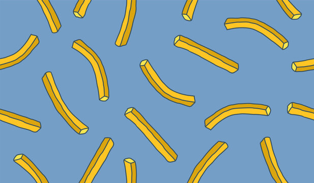 Cute french fries pattern background vector design