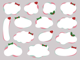 クリスマスの飾りのイラストがついた可愛いフレームのセット