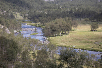 beautiful view of the river in the mountains