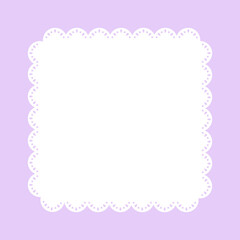 Simple white lace frame, square tag, label