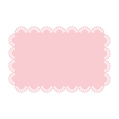 Simple pink lace frame, rectangle tag, label