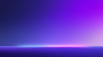 Fototapeta premium Futuristic deep purple-to-indigo gradient background with soft glow at the bottom, expansive upper two-thirds clean for tech interfaces, product visuals, and system layouts