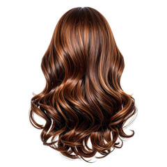 Fototapeta premium Radiant Cascade: A cascade of luscious, flowing hair, styled with mesmerizing waves and enhanced with highlights.