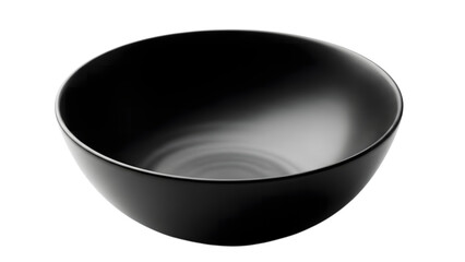 Empty black bowl kitchenware isolated on transparent background