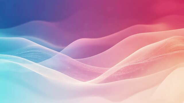 Soft gradient abstract waves in pink and blue animation background