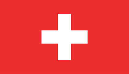 National switzerland flag vector flat design. national flag of switzerland. Swiss Flag.
