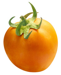 Fresh Yellow ripe tomato isolated on white background with clipping path PNG File.