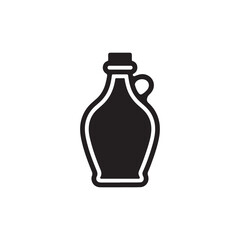 Silhouette icon of a bottle with a handle and a cork stopper, representing a container for liquids or beverages