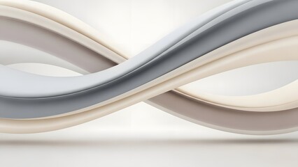 Abstract Cream and Gray Waves Background Render with Elegant Fluid Shape Modern Design Gentle Wavy Lines 3d Illustration for Wallpapers Banners Posters Backdrops