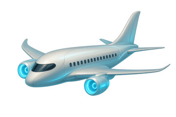 Futuristic passenger airplane flying, symbolizing global travel, advanced technology, innovation, and modern aviation transport