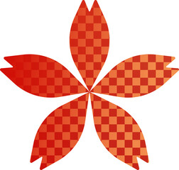 Pointy red gold luxury mosaic pattern apricot flower