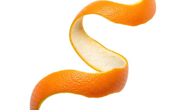 Orange peel spiral isolated on transparent background - Powered by Adobe