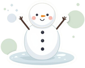 웃는 눈사람 일러스트