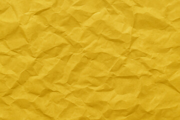Yellow background with the effect of crumpled paper, empty space for text, new year, christmas, holiday, birthday, template, photo background, banner, advertising, layout