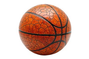 Intricate mosaic orange basketball on black background detailed texture striking patterns sports
